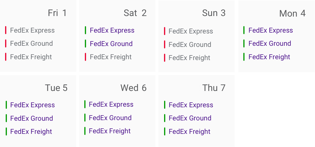 January 2021 Holiday Schedule