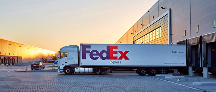 FedEx Truck at station in Chorzów, Poland,