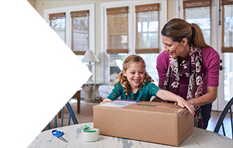 Customer signing for a package