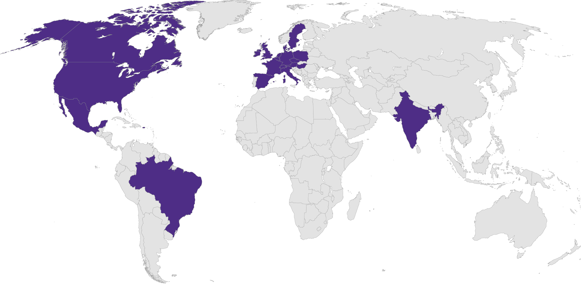 World map with service options
