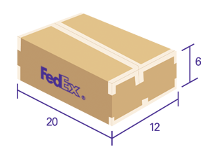 Fedex Box with package dimensions 