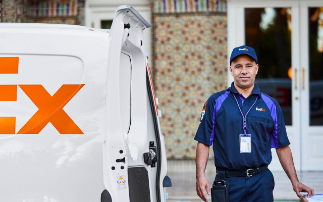 FedEx team member walking