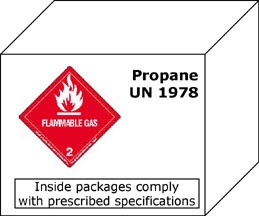 Example of properly labeled flammable gas package